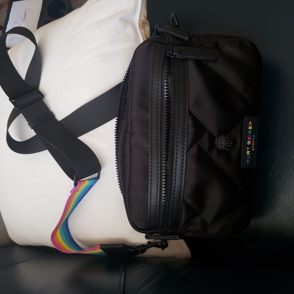 Kurt Geiger Black Rainbow Strap Crossbody Bag - Picture 4 of 10